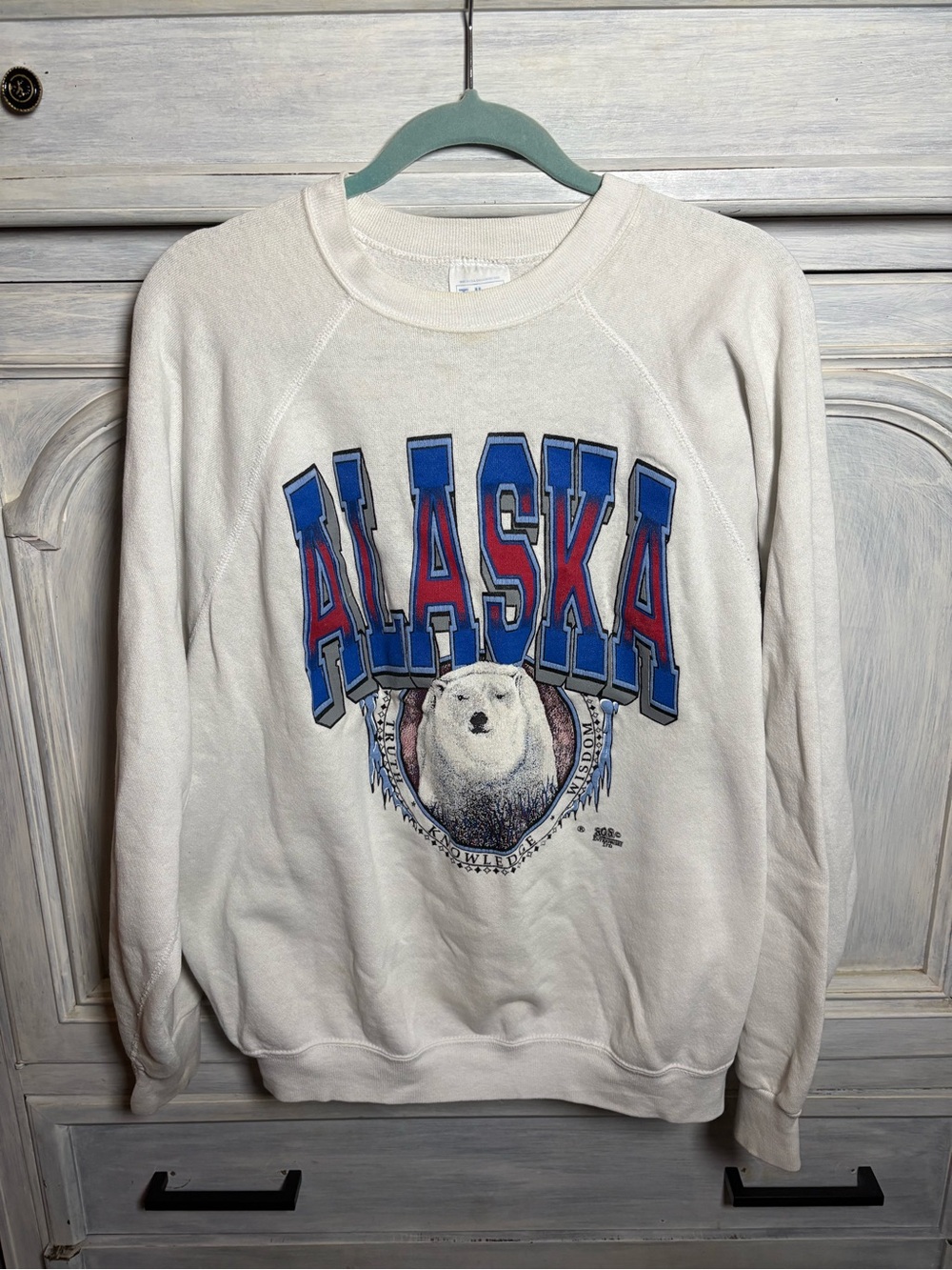 Vintage 80’s Alaska Polar Bear Graphic Crewneck Sweatshirt Grandpa Cozy